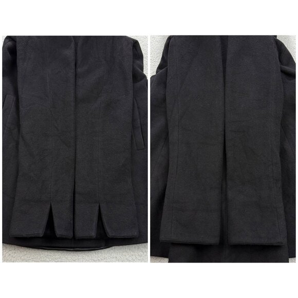 Trina Turk Coat Womens 6 Black Wool Cashmere Wrap Belted Jacket Shawl Collar - Picture 8 of 12